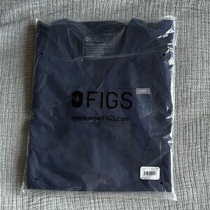 Figs Navy Scrub Top